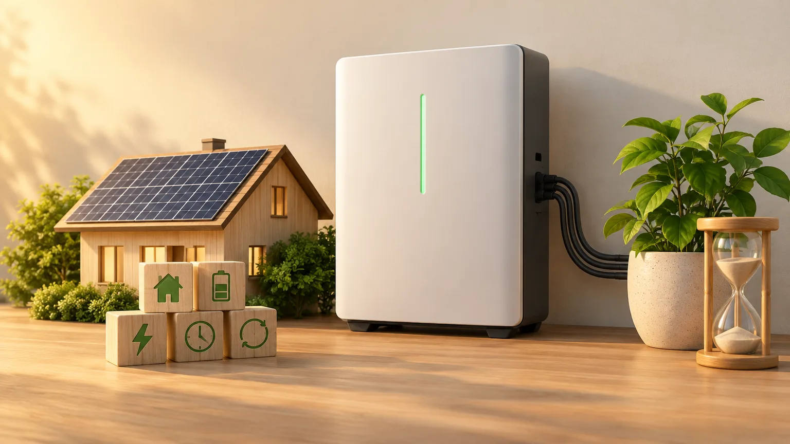 Illustrative image: solar battery storage